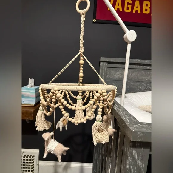 Anthropologie Cream Beaded Mobile